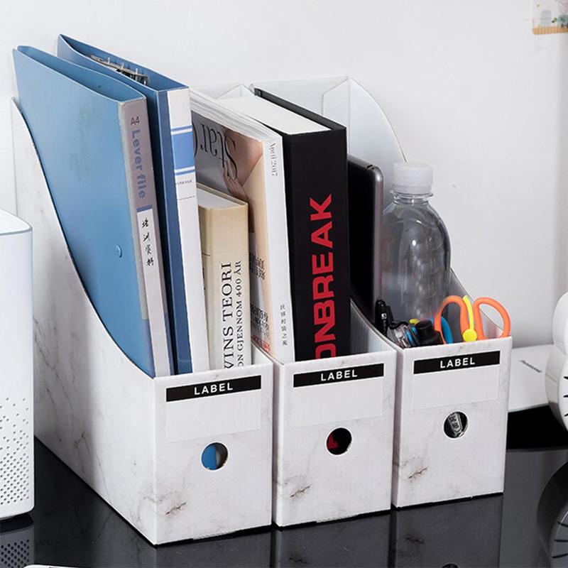 5 stk/sæt filholder kraftpapir opbevaringsboks desktop forsyninger organizer blyant skrivebord bar fil dokument kontor papir statione  r2 h 4