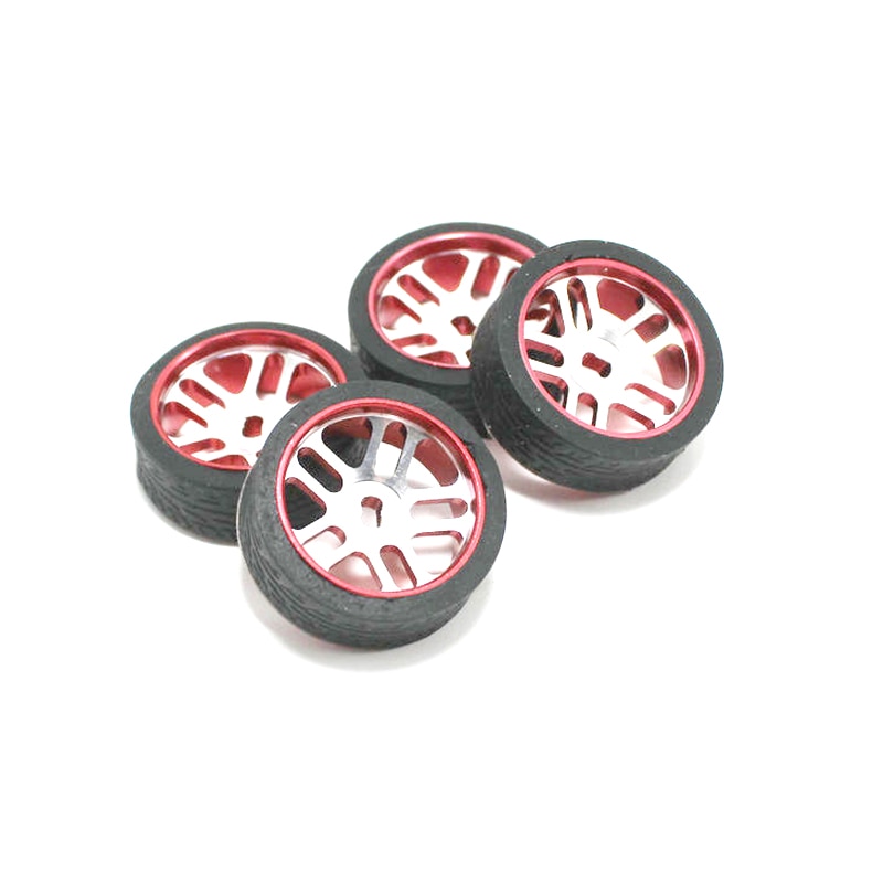 4Pcs RC Car Tires & Wheels for WLtoys K969 K989 Dgawd Mini-Z RC 1/28s: Red