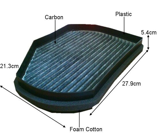 CUK2897 Factory Outlet A2028300318 Activated Carbon Auto Cabine Luchtfilter Voor Chrysler Crossfire 279*213*54Mm WIX24767