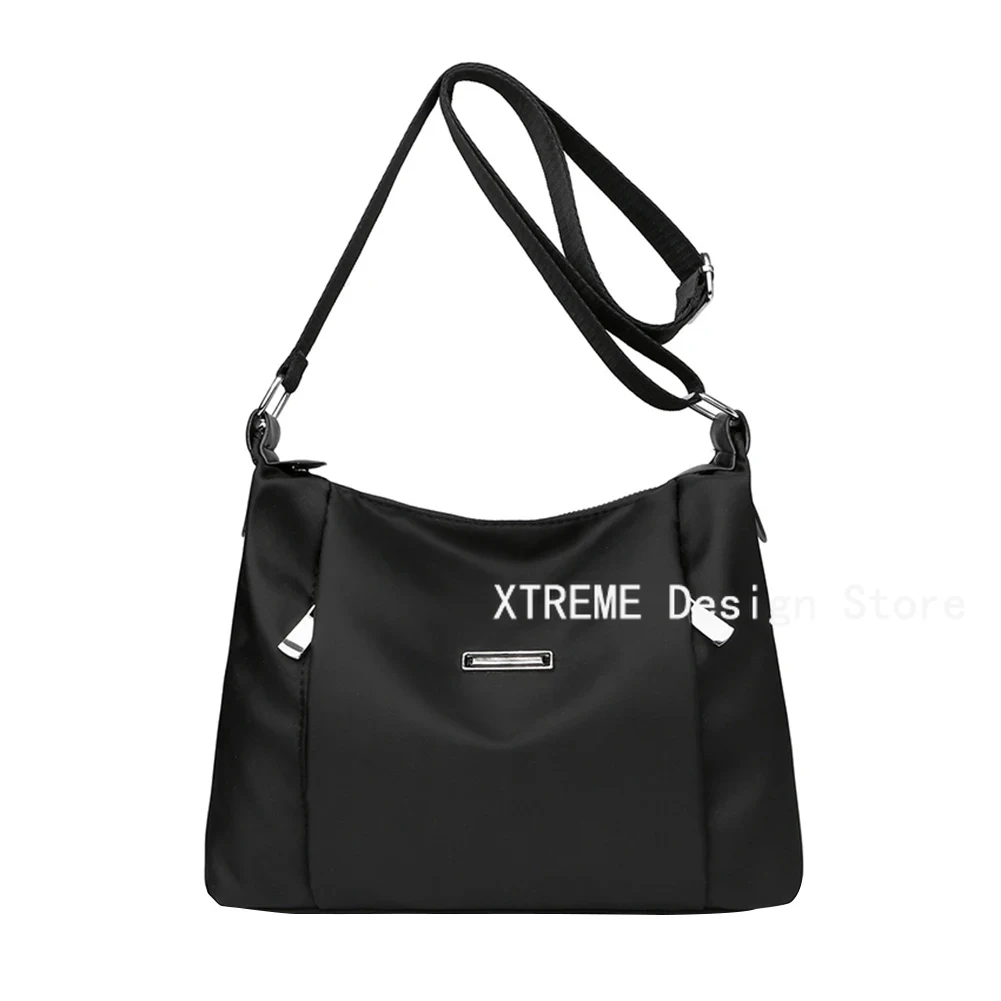 Nylon Dames Schoudertassen Vrouwelijke Handtas Grote Capaciteit Rits Crossbody Tas voor dames: Black