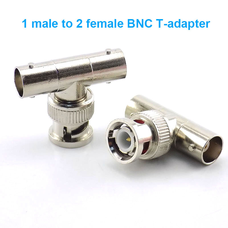 1Pcs Bnc Rca Male Female Naar Bnc Rca Mannelijke Vrouwelijke Adapter Plug Coax Kabel Video Audio Draad Converter Connector voor Cctv Camera W1: Bruin