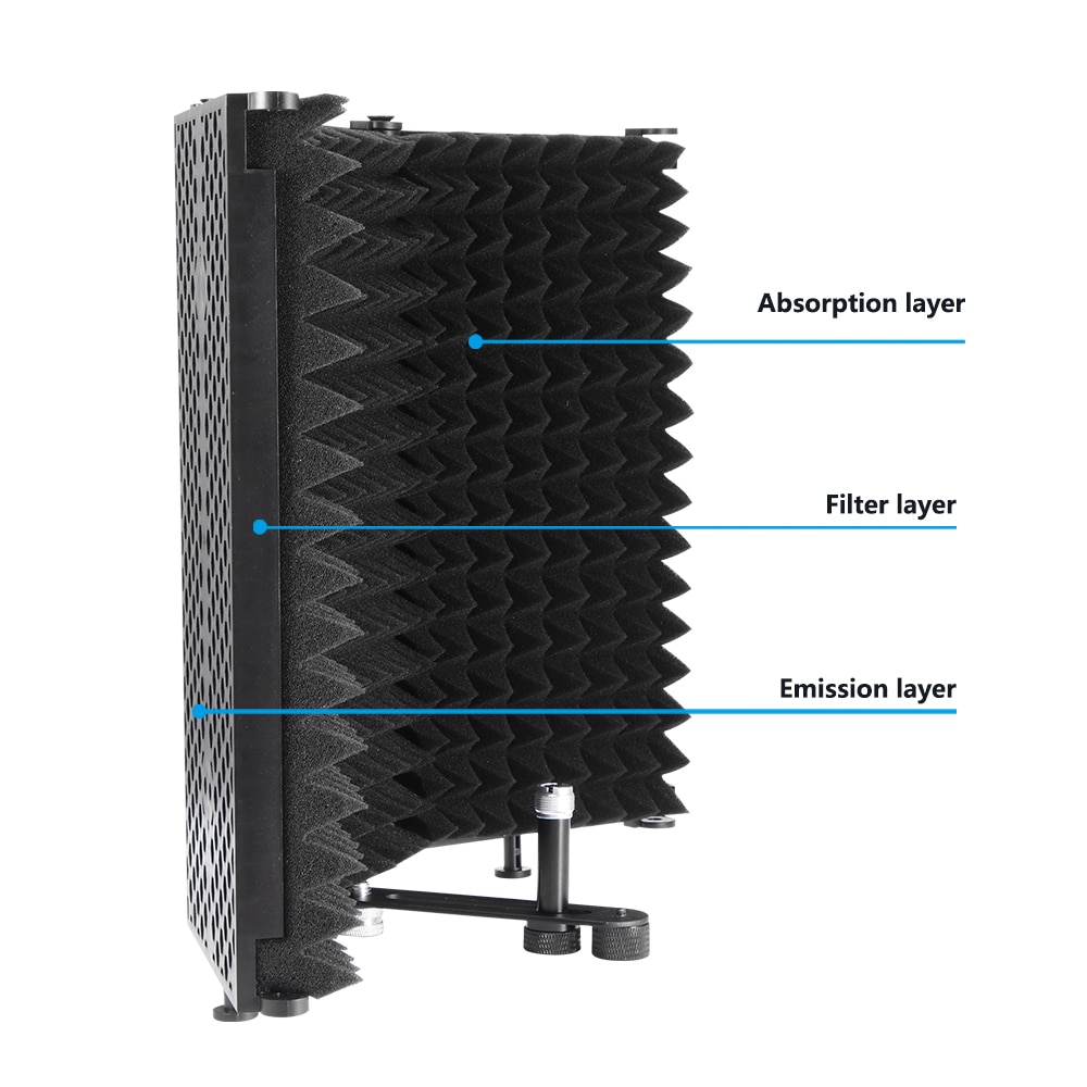 Foldable Studio Microphone Isolation Shield Recording Sound Absorber Foam Studio Soundproofing Pane Panel