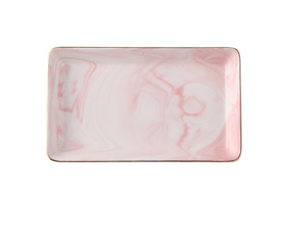 Nordic Stijl 1 Pcs Keramische Vierkante Golden Rim Sieraden Schotel Platen Ringen Snack Snoep Opbergvak Snack Bruiloft Decoratie Ambachten