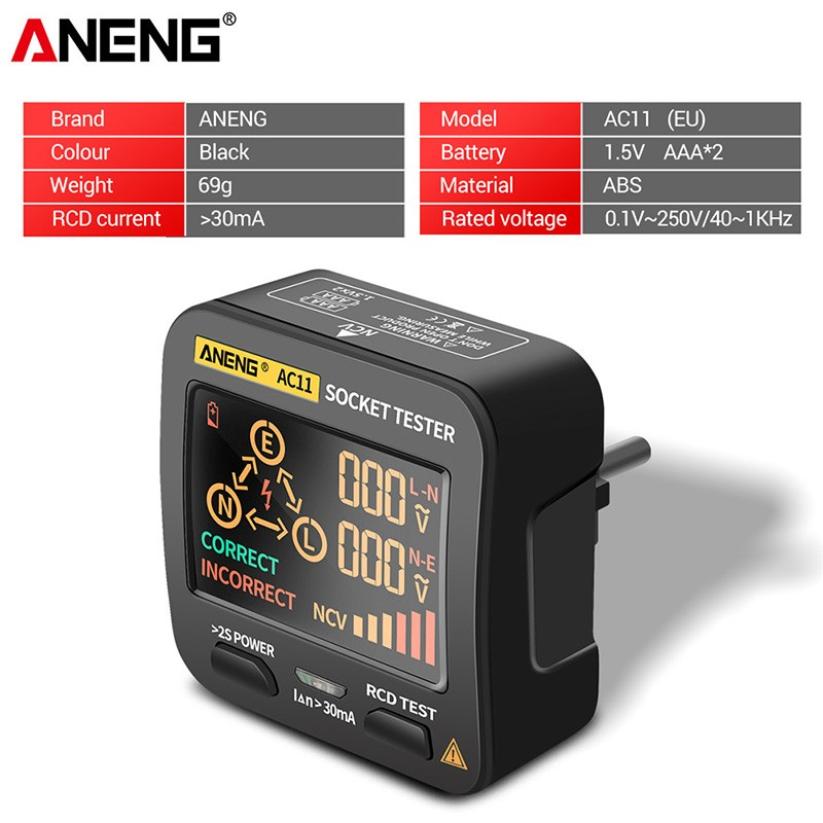 Aneng AC11 Digitale Intelligente Socket Tester Plu... – Vicedeal