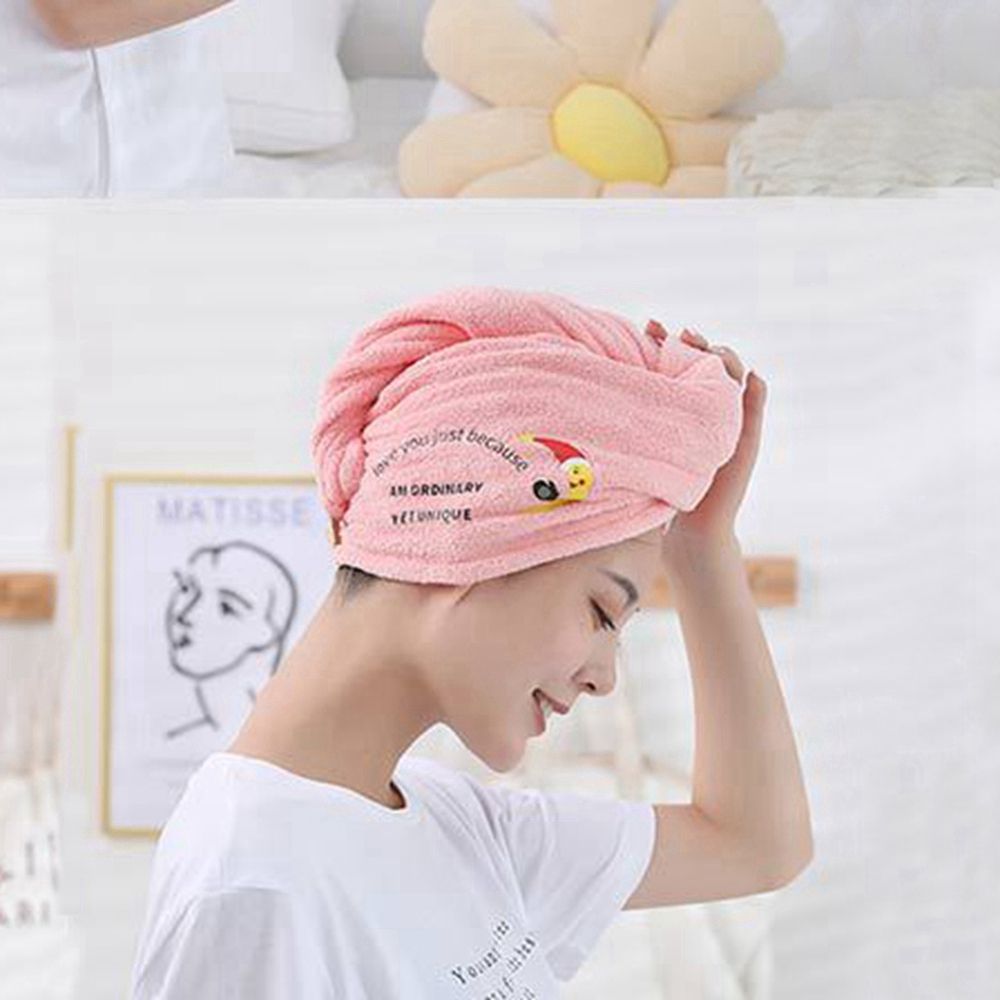 Toalla suave de microfibra para mujer y adultos, para el cabello Toalla de baño, toalla de rizo para el hogar, turbante para secar el cabello, 1 unidad: pink