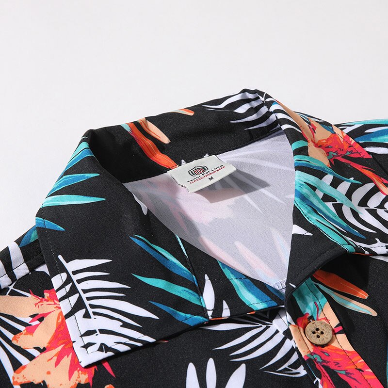 Mens Hawaiian Beach Shirt Summer Casual Printed Short Sleeve Shirts Men Masculina Brand Clothing 4XL