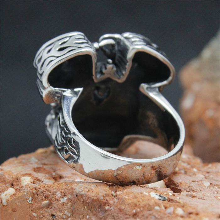 Anillo de acero inoxidable 316L para motor de motociclista, para hombre, para , talla 7 a 15