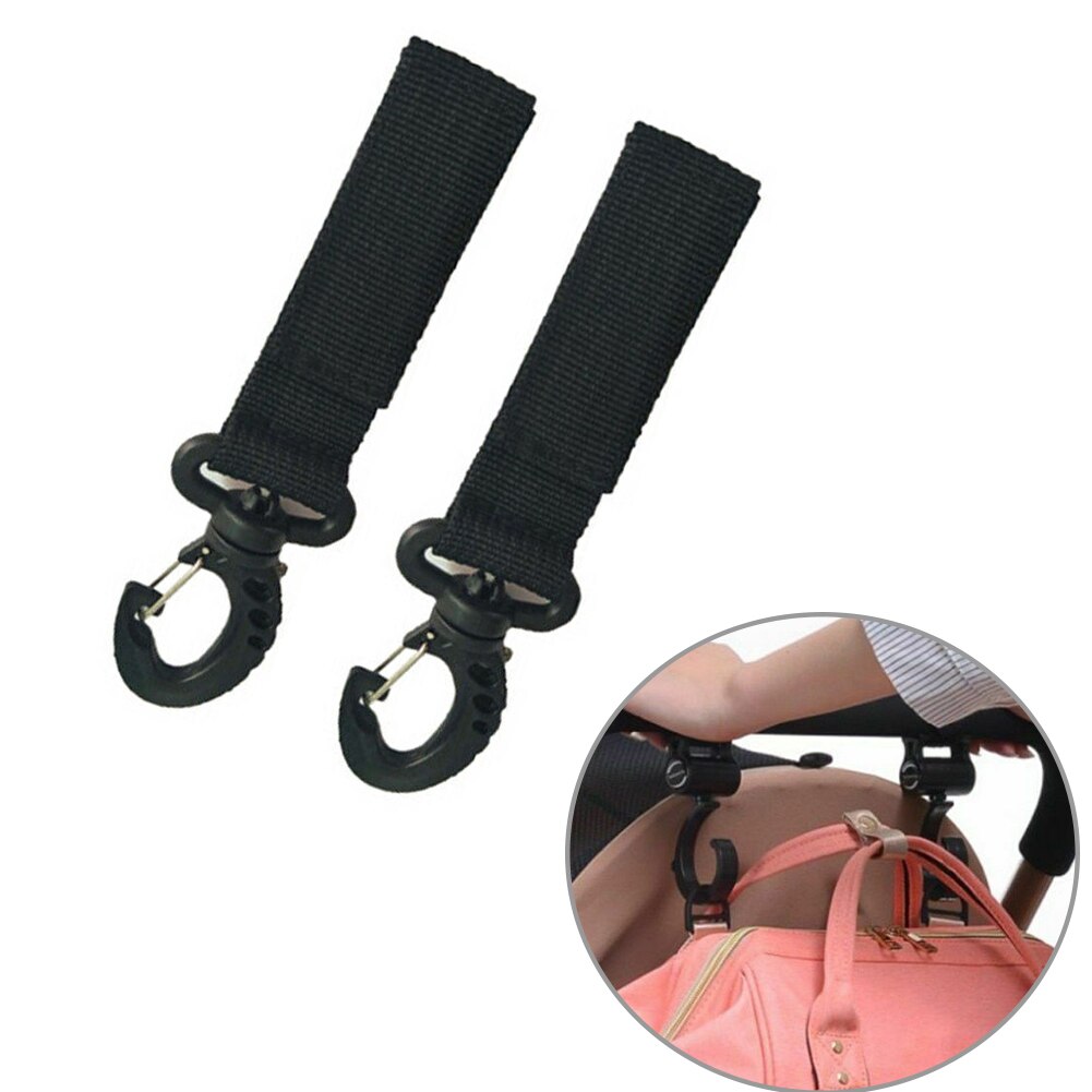 Gancho de hebilla para silla de bebé, colgador de mochila liviano, ganchos de cochecito para bebé multifunción Universal, útil para silla de paseo, 1 par