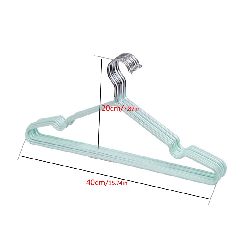 10Stck T bilden Stahl Draht KleiderbüGel Für Kleidung Lagerung Gestell Anti-Schleudern Erwachsenen Mantel Aufhänger Schrank Veranstalter Halfter 40cm