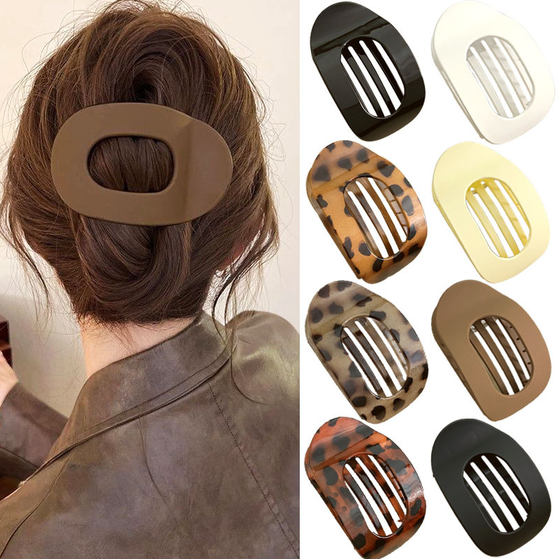 Nueva pinza para el pelo de cuchara acrílica coreana, soporte para cola de caballo de leopardo para mujer, horquillas, Clip superior, accesorios para el cabello para chicas a la , horquilla