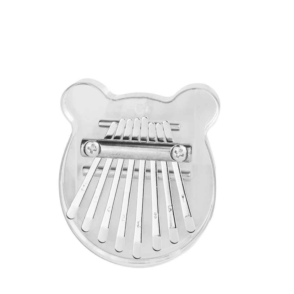 8 Key Kalimba Mini Thumb Piano Finger Piano Transparent Acrylic Finger Keyboard Musical Instrument: Cartoon bear 