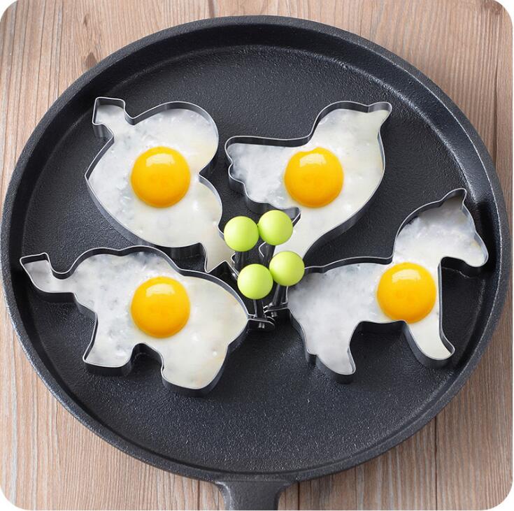 Tegneserie stegt æg skimmel søde dyr form omelet æg skimmel børn elsker morgenmad madlavning værktøjer køkken tilbehør æg skimmel