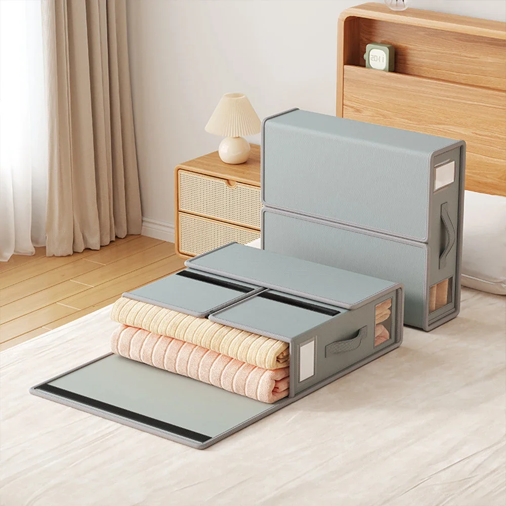 Caja de almacenamiento de sábanas de cama creativa, sábanas de tela para ropa, organizador de 4 piezas, manta para armario, funda de edredón, caja de almacenamiento no tejida