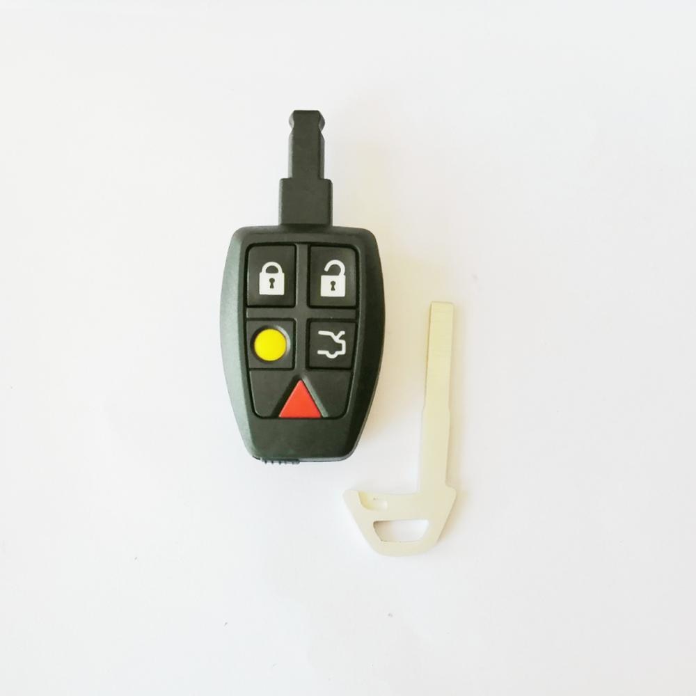 5 buttons Replacement Car key Shell Case For Volvo XC70 XC90 V50 V70 S60 Auto Fob Accessories with Insert Uncut Blade