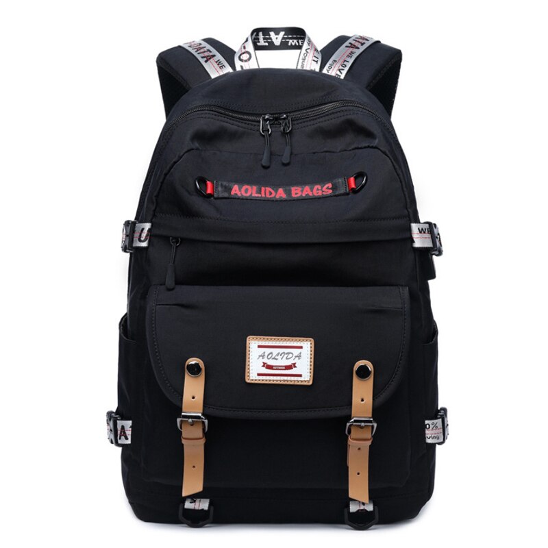 Mochilas de escuela para niñas y adolescentes de tamaño grande a la , mochila escolar de estilo coreano para niñas, bolsa para portátil para estudiantes, para chicas: black