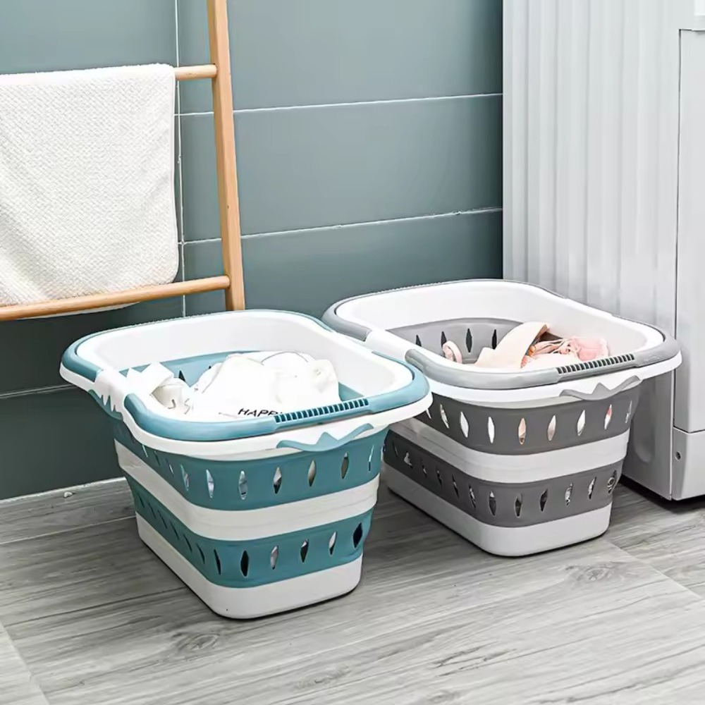 Opvouwbare wasmand Ellips Ovale badkuip - Draagbare waskuip Ruimtebesparende wascontainers Home Organizer Basket