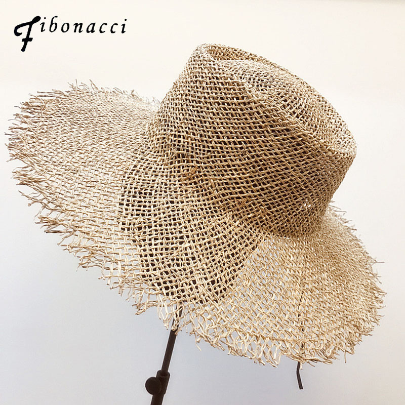 Fibonacci Hollow Big Brim Sun Hat For Wide Brim Summer Straw Beach Women Hats