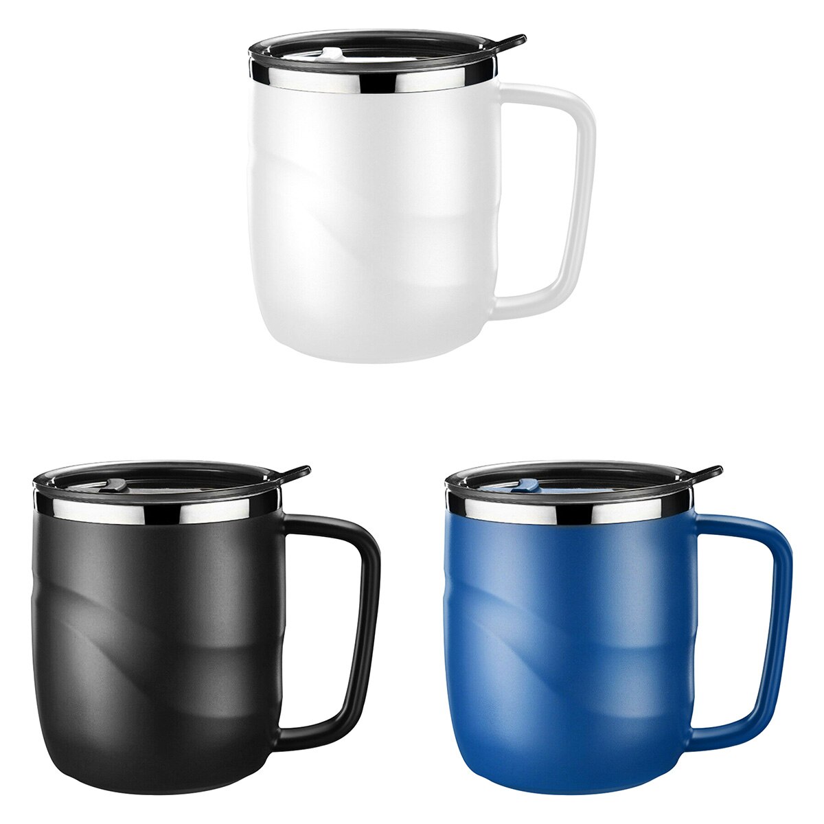 400ML Coffee Mug Cup 304 Stainless Steel Double Wall Coffee Tumbler Reusable and Durable Coffee Travel Cup with Lid and Handle