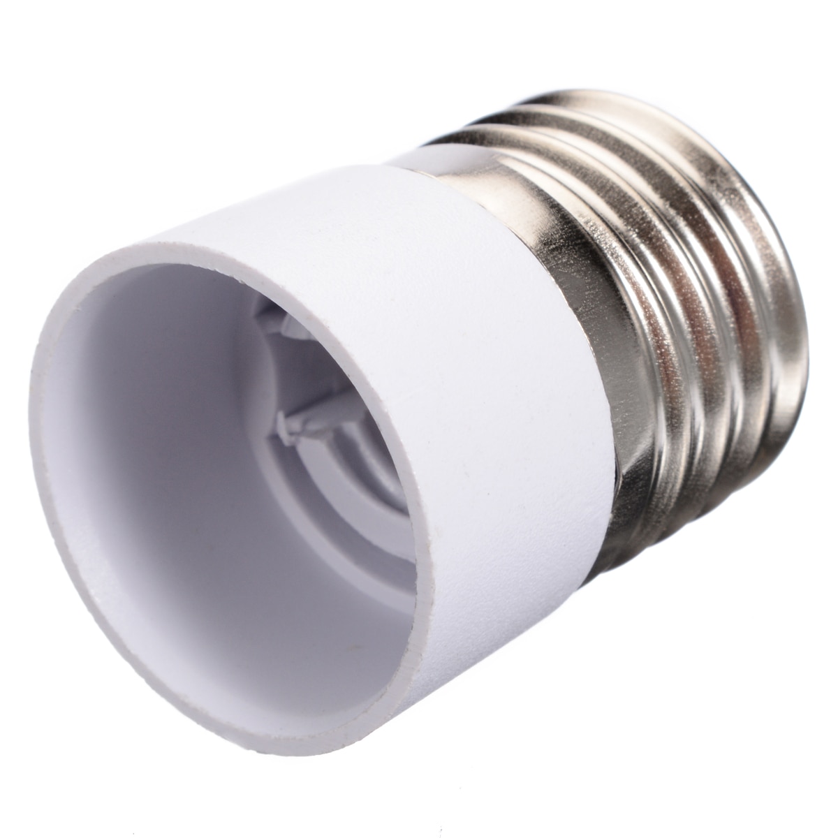 Aexit 2 Pezzi Adattatore Portalampada Da E40 A E27 - Estensione Lunghezza 126 Mm - Metallo Bianco/Argento - 6