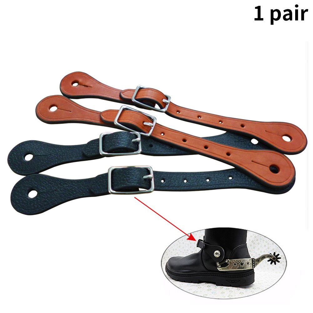 1 Paar Westerse Faux Leather Verstelbare Outdoor Training Legering Gesp Paardensport Apparatuur Beschermende Spur Strap Paardrijden