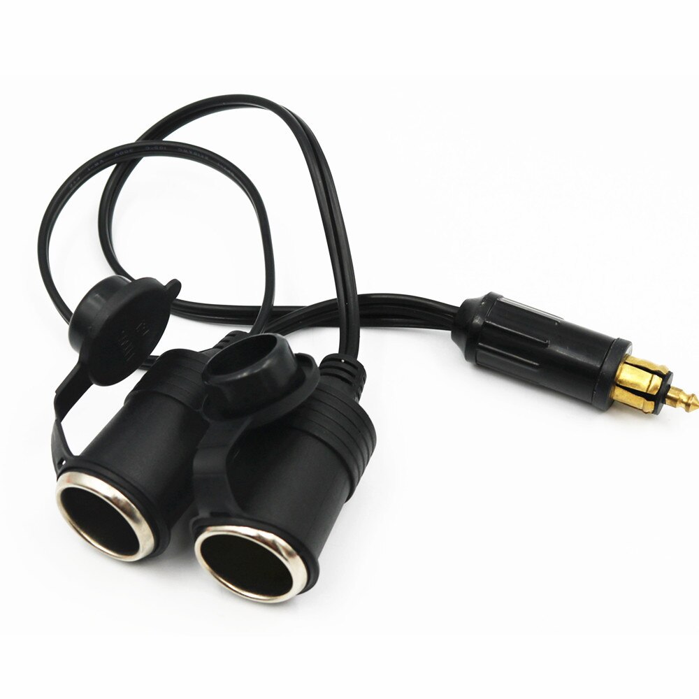 Extended Powerlet Hella DIN Male Plug to Standard Cigarette Lighter Socket Adapter male DIN plug on European motorcycles: 1 to 2
