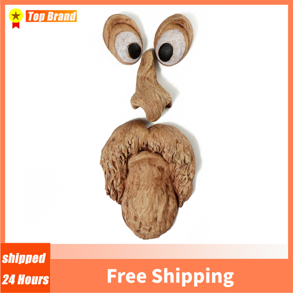 Drôle vieil homme arbre visage Hugger jardin Art extérieur arbre amusant écorce fantôme visage Sculpture fantaisiste arbre visage jardin décoration