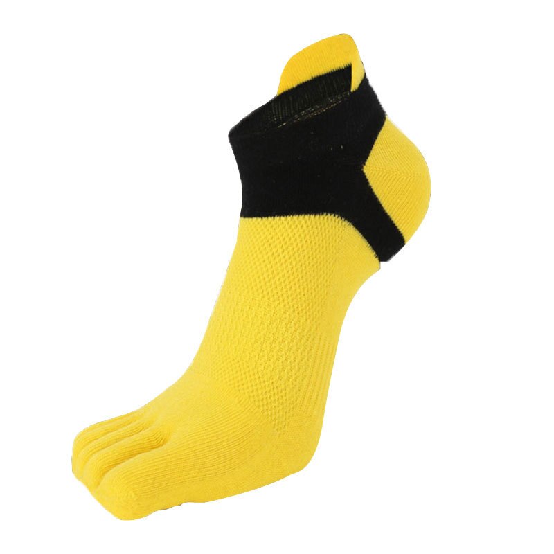 One Pair Men's Compression Marathon Running Socks Breathable Cotton Five Toe Yoga Socks Deodorant Sport Socks