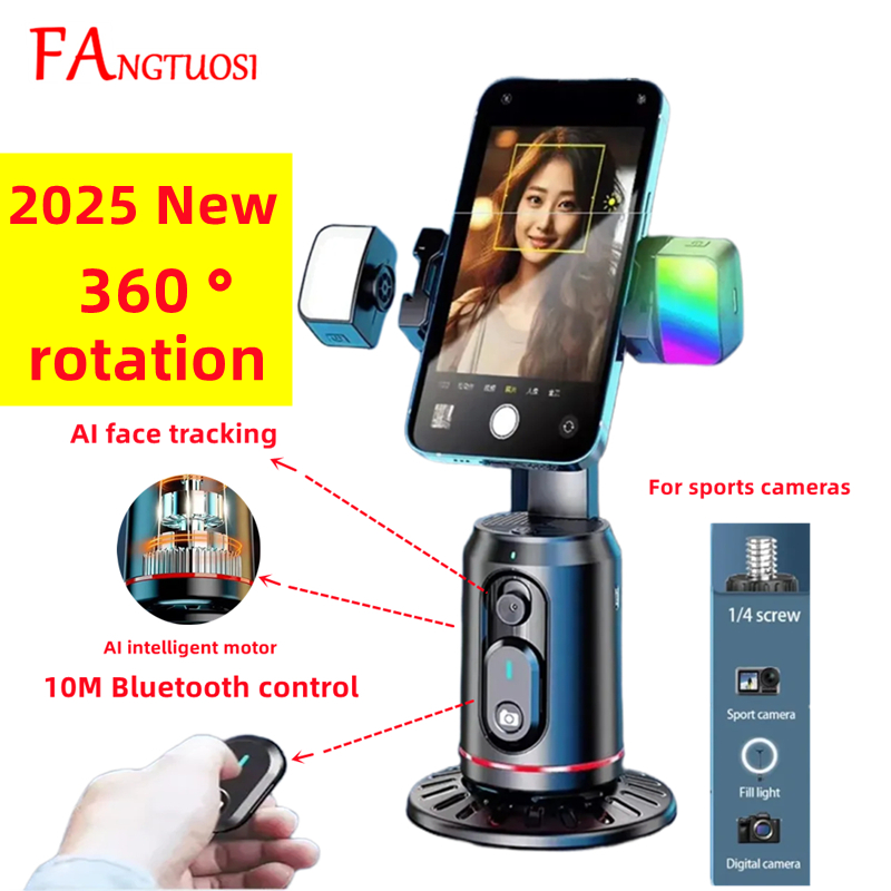 FANGTUOSI Bluetooth Selfie Stick Led Fill Light Tripod With Wireless Remote Shutter For iphone 15 Smartphone Android IOS
