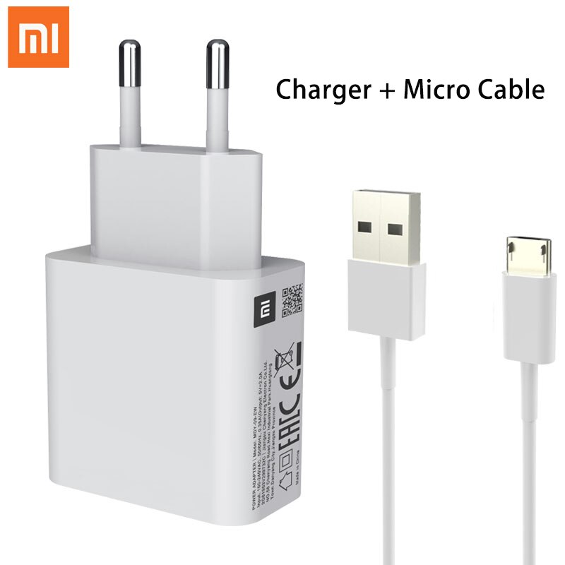 Originele Xiaomi Charger Adapter 5V 2A Micro Usb Type-C Datakabel Travel Opladen Adapter Voor Mi 3 4 5 Redmi Note 3 3S 3X 4X