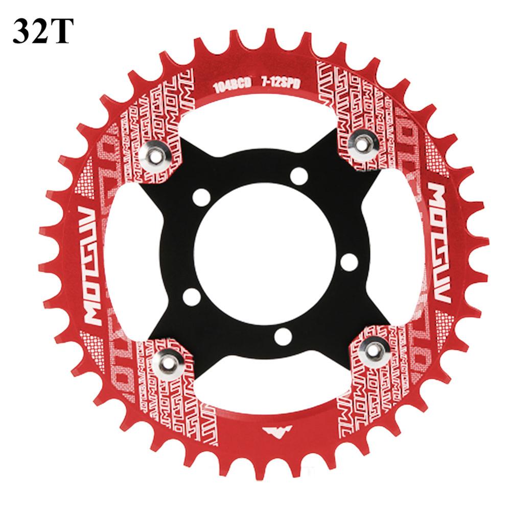 Bicycle Crankset Bafang 104BCD 130BCD Biike Motor Aluminum Alloy Chainring Chain Ring Adapter For Electric Cycling Accessories: Red 32T