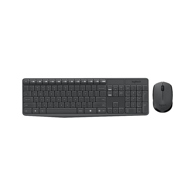 Logitech MK235 Wireless Keyboard Mouse Multimedia 2.4GHz Splash-Proof 1000dpi Micro USB Receiver Office Plug and Play: Default Title