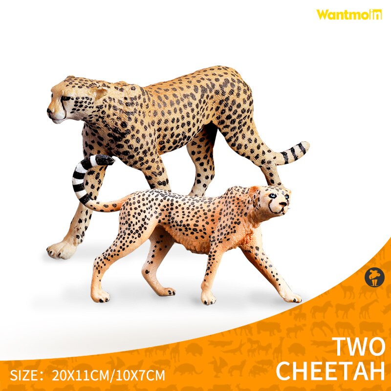 Safari Animals Figures Toys, Realistic Jumbo Wild Zoo Animals Figurines Large- Plastic Playset with Elephant, Giraffe, Lion, etc: Two Cheetahs