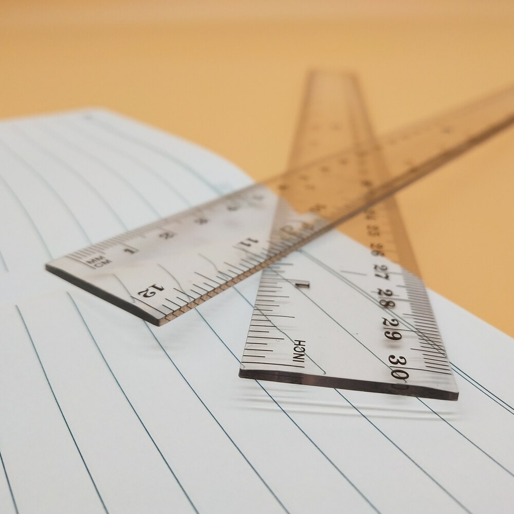 30cm Transparent Plastic Straight Scale Student Ruler