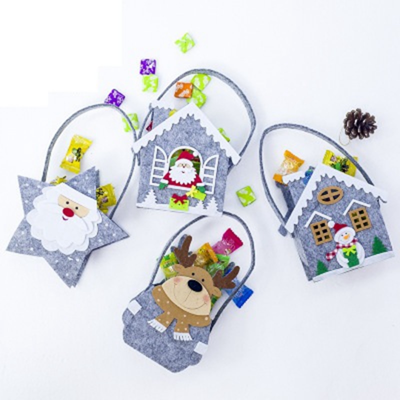 Neue Jahr Weihnachten Dekoration Süssigkeit Kleine Trage Tasche Filz Tuch Lagerung Taschen Einkaufen Einkaufszentrum Wohnkultur Süssigkeit Tasche Anhänger