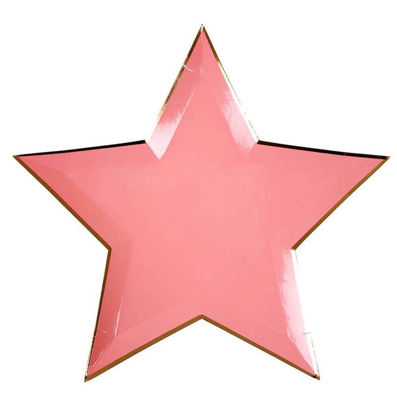 Wegwerp Servies Bruiloft Decoratie 8Pcs/1 Pack Effen Kleur Vijfpuntige Ster Papier Lade Verjaardagsfeestje Decoraties kids: 04