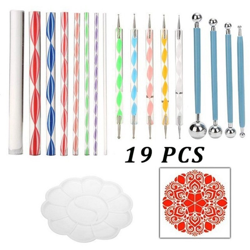 36/33/25/23/19/13PCS Mandala Dotting Tools for Painting Rocks Mandala Painting Dotting Stencil Dot Mandala Kit: 19PCS