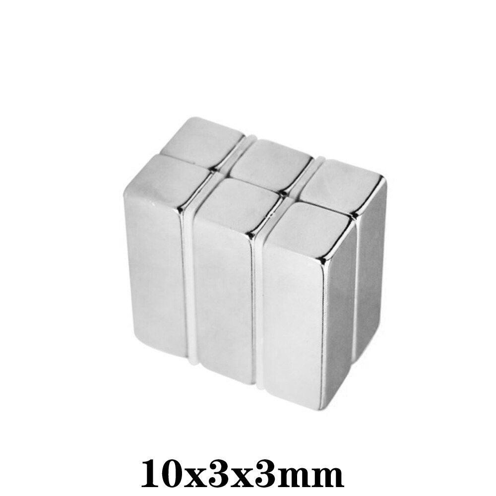 10 ~ 1000 Stuks 10X3X3 Vel Sterke Neodymium Magneten Dikte 3 Mm Blok Permanente Magneet 10X3X3 Mm Krachtige Magnetische Magneten 10*3*3