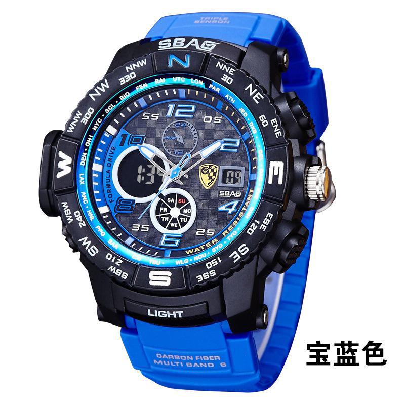 Sbao Sport Watch Men Top Brand Luxury Famous Male Clock Electronic Led Digital Wrist Watches For Hodinky Relogio Masculino: Blue