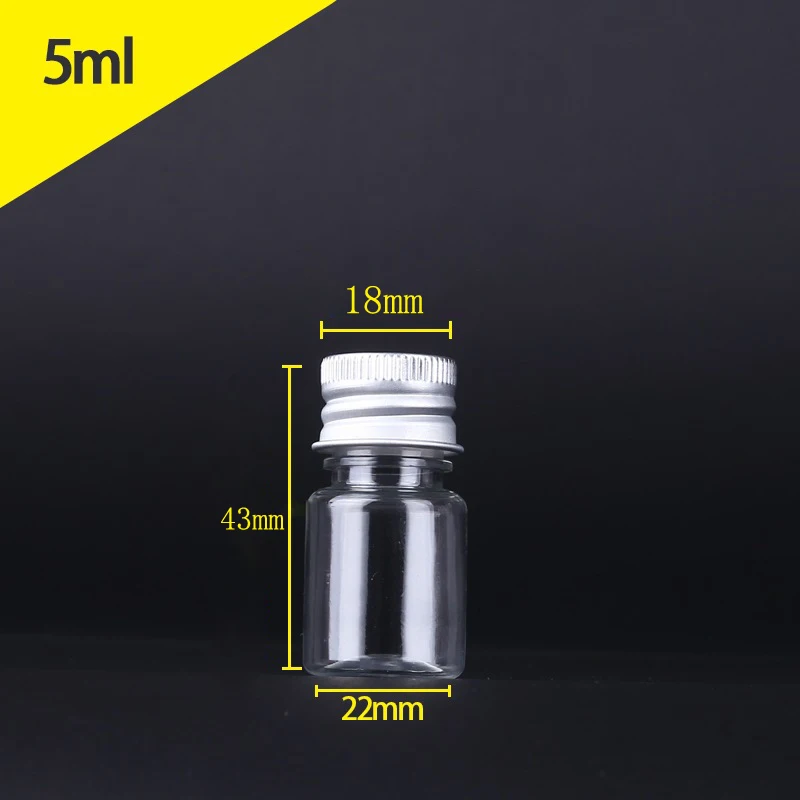 50Pcs 5/10/20/30/50/60/80/100/120ML Portable PET Plastic Bottles W/ Aluminum Screw Cap Travel Cosmetic Container Lotion Creams: Light Grey / 8ml 