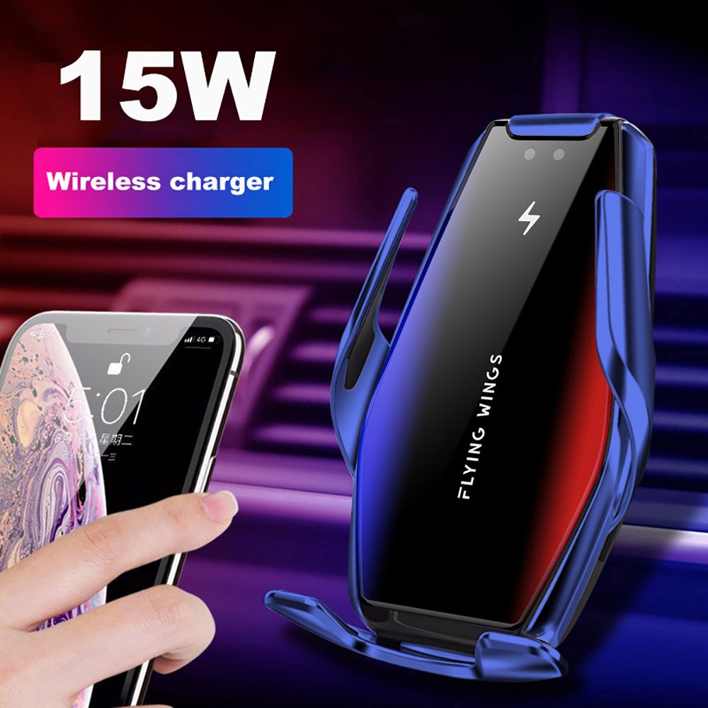 Sujeción automática de 15W cargador inalámbrico rápido de coche para Samsung S20 S10 S9 iPhone 11 Pro XS Max XR X 8 soporte de Sensor infrarrojo