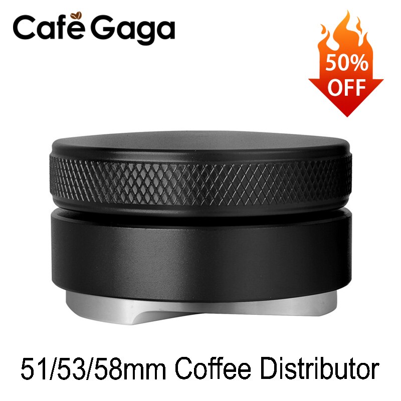 Kaffefordeler espresso distribusjonsverktøy 51mm/53mm/58mm nivåer tre vinklede skråninger justerbar håndflate tamper for portafilter