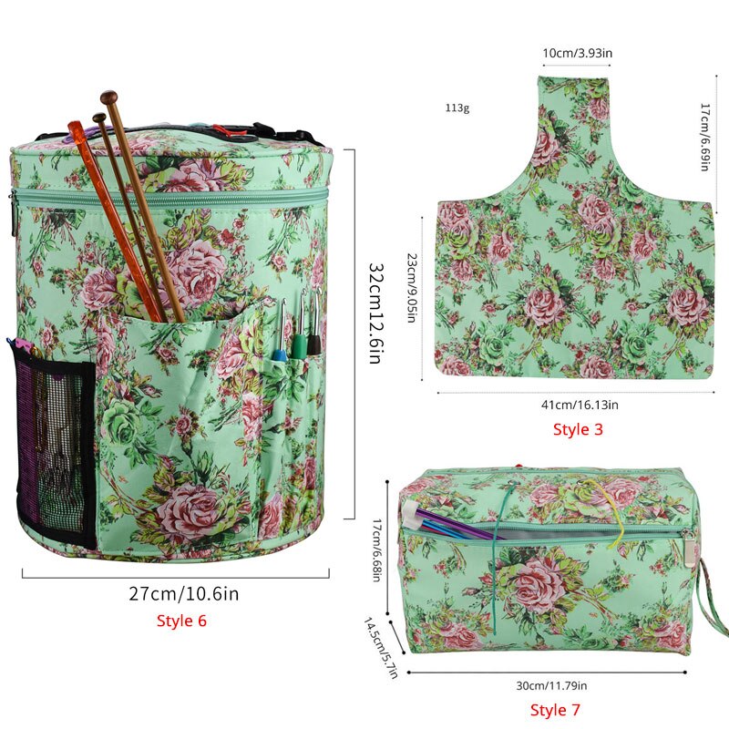 Looen 7 Styles Empty Yarn Storage Bag DIY Weave Crochet Hook Bag Crochet Hook And Knitting Bag For Hooking And Knitting Sewing