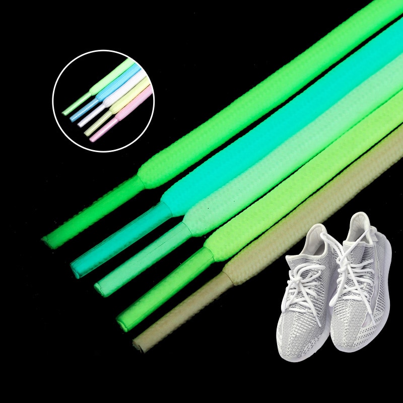 1 paire lacets lumineux rond sport toile chaussure dentelle femme homme lueur dans le noir nuit couleur brillant lacets Fluorescent lacet