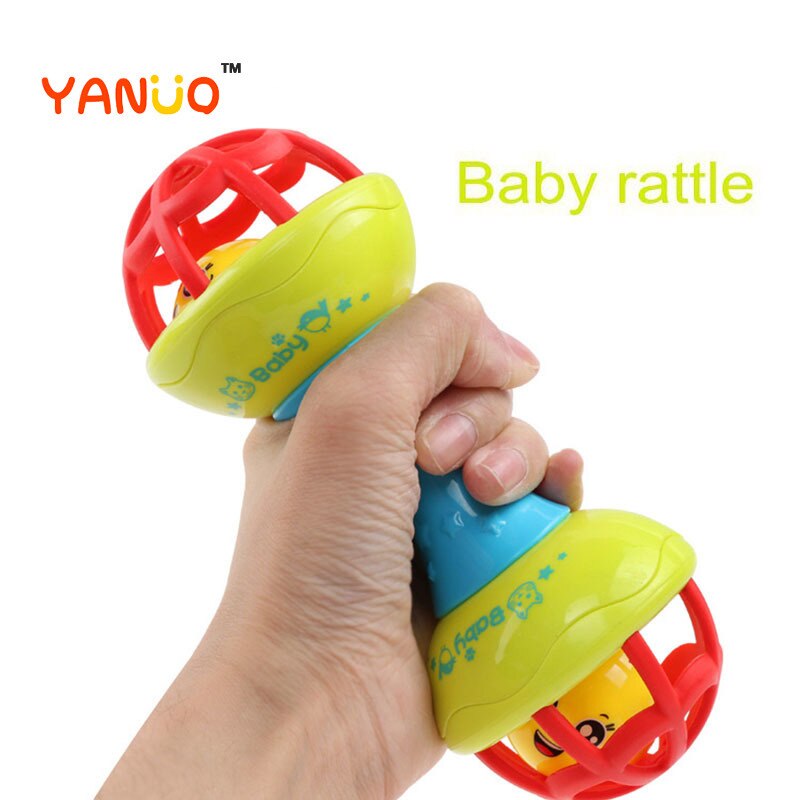 Yanuo Baby Rammelaar Zachte Rubber Halter Bal Tand Ring Rubber Ring Vroege Onderwijs Hand Vangen Bal Kinderen Speelgoed