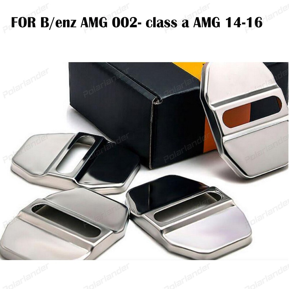 4PCS lock cap FOR AMG FOR Benz class a AMG 002-1 14-16 stainless steel car door lock cover