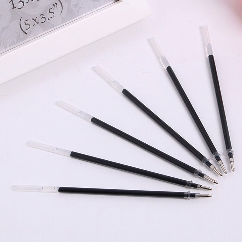 50pcs/Set Gel Pen Permanent Red Blue Black Ink Refill Black Pen Shells Ballpoint Fine-Nib School Office Writing Stationery