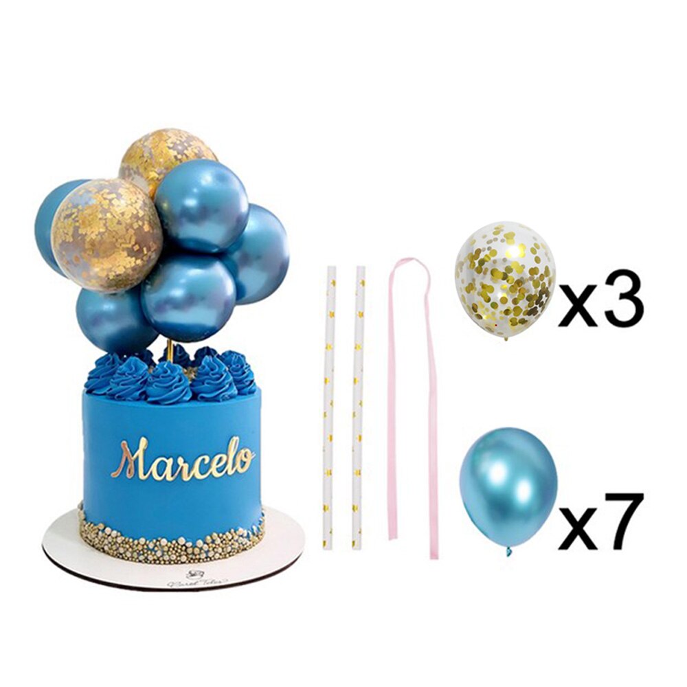 10Pack 5 Inch Ballon Cake Topper Cloud Vorm Confetti Ballon Cake Topper Balons Voor Verjaardag Baby Shower Bruiloft Decoratie: A03