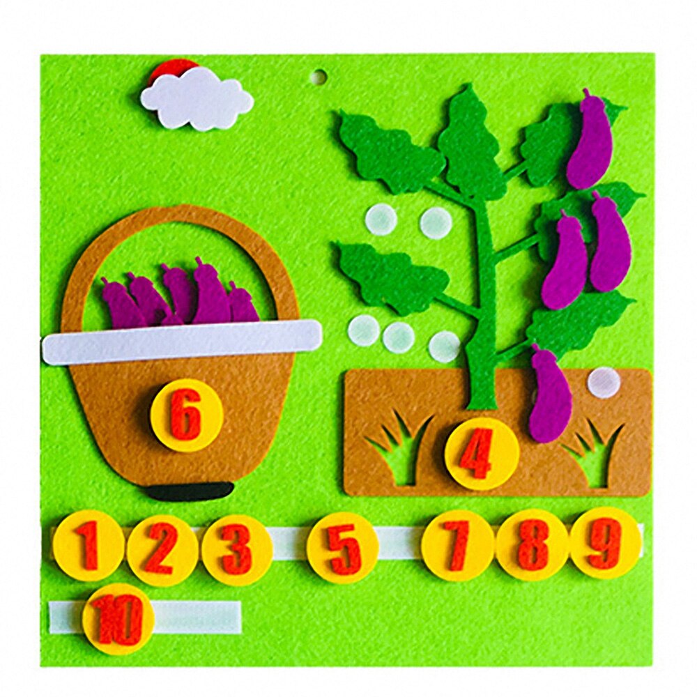 Children DIY Non-woven Numbers Counting Toy Digital Add Subtract Felt Craft Math Toys Kids Educational Teaching Aid Montessori: I