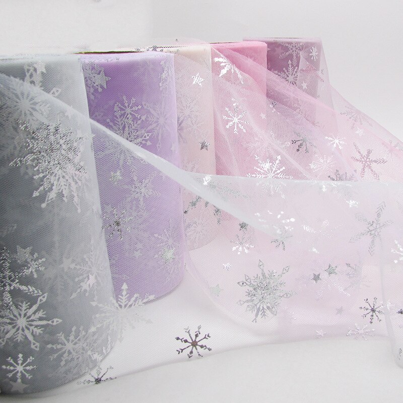 6cm*25 yards snefnug skinnende tyl ruller organza fødselsdag dekoration bryllup indretning festartikler baby shower tutu nederdel