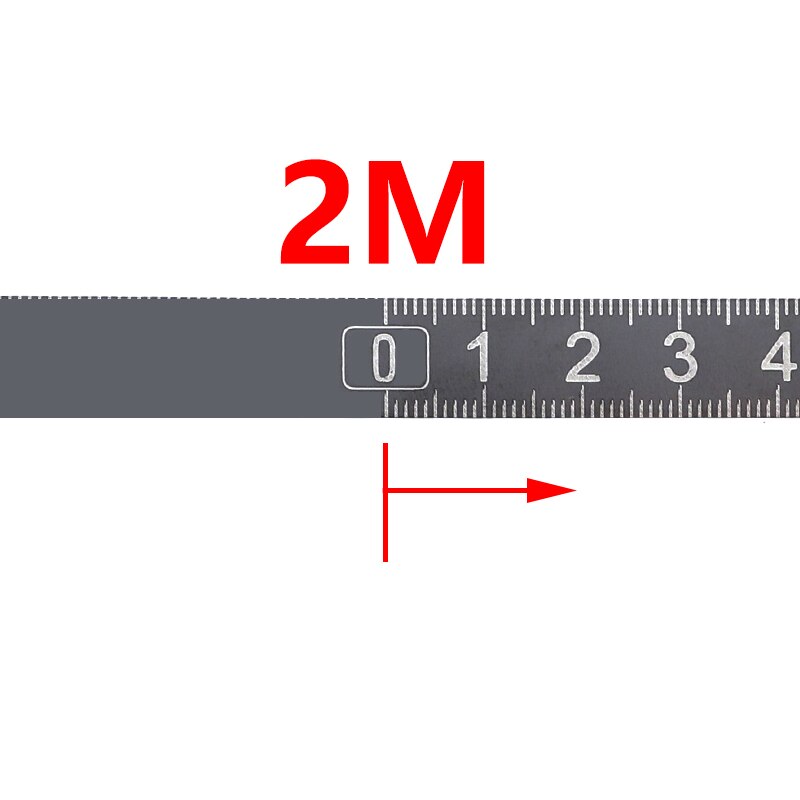 Metric Tape Measure 1-3M Adhesive Measuring Tape Stainless Steel 304 Rust-Proof Scale Ruler for Miter Track: 2M-Left-to-right